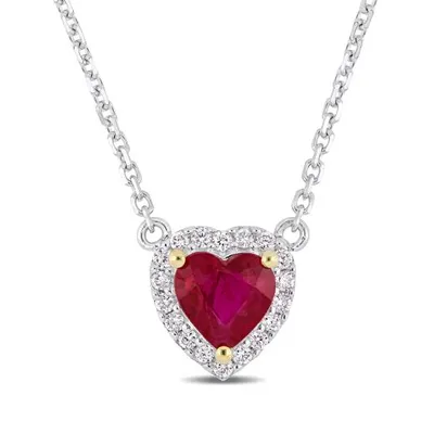 Julianna B 14K White Gold Diamond & Ruby Necklace