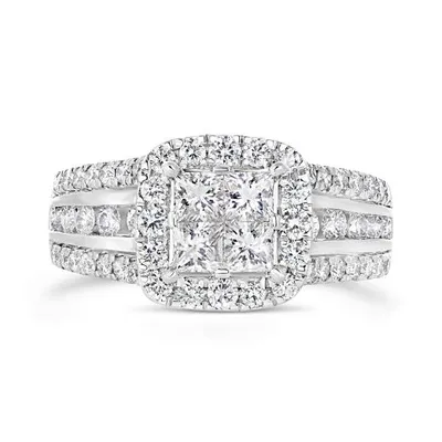 14K White Gold 2.00CTW Seamless Bridal Ring