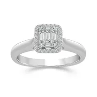 Times Square 14K White Gold 0.25CTW Bridal Ring