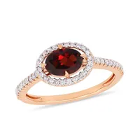 Julianna B 10K Rose Gold Garnet & Diamond Fashion Ring