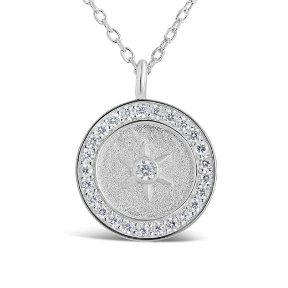 Sterling Silver 17" Cubic Zirconia Zodiac Pendant