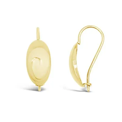 14K Yellow Gold Polished Dome Dangle Earrings