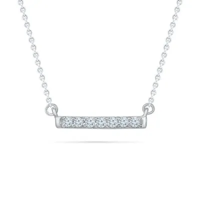 10K White Gold Diamond Bar Necklace