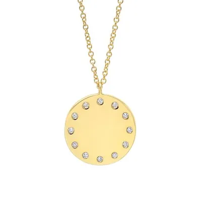 14K Yellow Gold Diamond Pendant