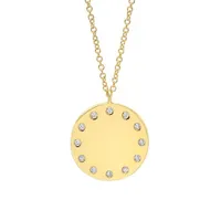 14K Yellow Gold Diamond Pendant