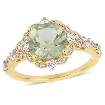 Julianna B 14K Yellow Gold Diamond, Green Quartz & White Sapphire Ring