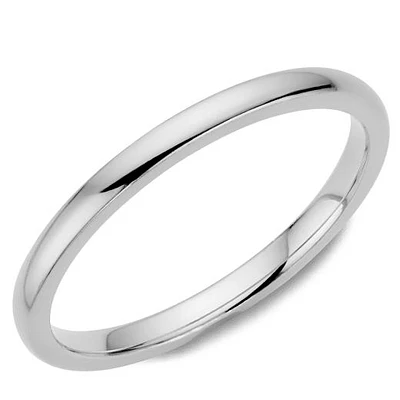 Sterling Silver 2mm Plain Dome Wedding Band