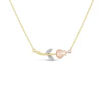 10K Yellow and Rose Gold Rose Necklace