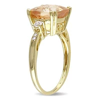 Julianna B 10K Yellow Gold Citrine Diamond & Created White Sapphire Ring
