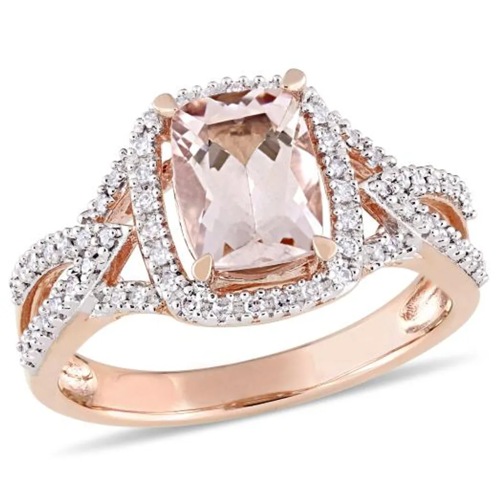 Julianna B 10K Rose Gold Morganite & Diamond Ring