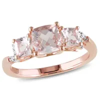 Julianna B Sterling Silver Morganite & Diamond Ring