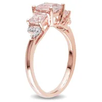 Julianna B Sterling Silver Morganite & Diamond Ring