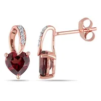 Julianna B 10K Rose Gold Garnet & Diamond Earrings