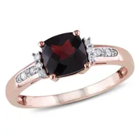 Julianna B 10K Rose Gold Garnet & 0.05CT Diamond Fashion Ring