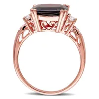 Julianna B 10K Rose Gold Garnet Diamond & Created White Sapphire Ring