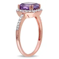 Julianna B 10K Rose Gold Amethyst & 0.10CT Diamond Fashion Ring