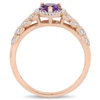 Julianna B 10K Rose Gold Amethyst & 0.06CT Diamond Fashion Ring