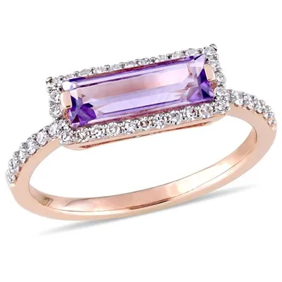 Julianna B 14K Rose Gold Amethyst & 0.25CT Diamond Fashion Ring