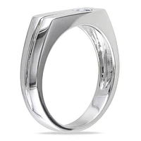 Julianna B Sterling Silver White Sapphire Men's Ring