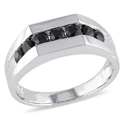 Julianna B Sterling Silver Black Sapphire Men's Ring