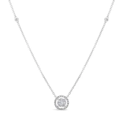 10K White Gold Diamond Necklace
