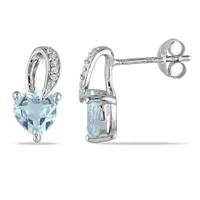 Julianna B Sterling Silver Aquamarine & Diamond Earrings