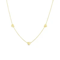 10K Yellow Gold Hearts Necklace