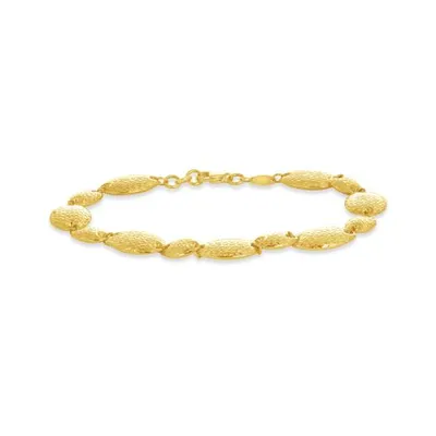 10K Yellow Gold Diamond Cut Ovals Bracelet