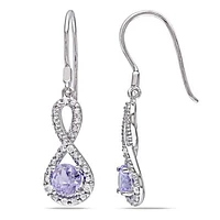 Julianna B Sterling Silver Tanzanite & Diamond Earrings