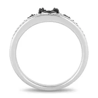 Enchanted Disney Sterling Silver Maleficent 0.20CTW Black Diamond Ring