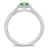 Julianna B 14K White & Yellow Gold Emerald Diamond Fashion Ring