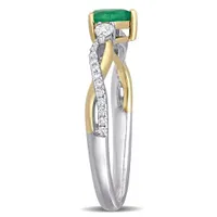 Julianna B 14K White & Yellow Gold Emerald 0.19CTW Diamond Fashion Ring