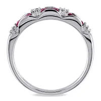 Julianna B 10K White Gold Ruby & Diamond Ring