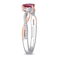Julianna B 14K White & Rose Gold Ruby Diamond Ring