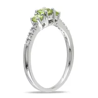 Julianna B 10K White Gold Peridot & 0.04CT Diamond Fashion Ring