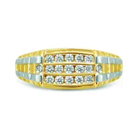 10K Yellow & White Gold 0.50CTW Diamond Men's Ring