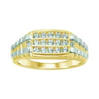 10K Yellow & White Gold 0.50CTW Diamond Men's Ring