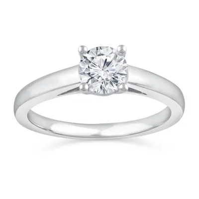 Glacier Fire 14K White Gold 0.70CT Ideal Cut Solitaire Ring