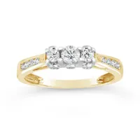 10K Yellow & White Gold 0.50CTW Three-Stone Ring