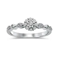 10K White Gold Diamond Promise Ring