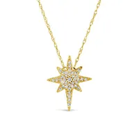 10K Yellow Gold Diamond Star Necklace