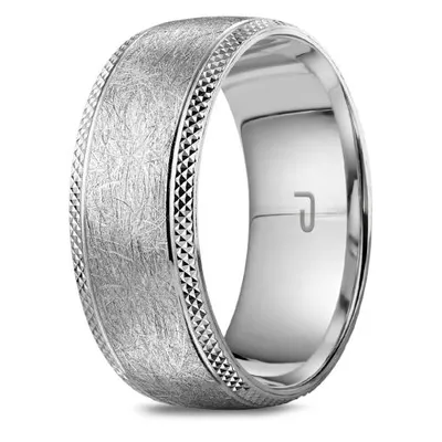 10K White Gold Top & Sterling Silver Interior 8.5mm Wedding Band