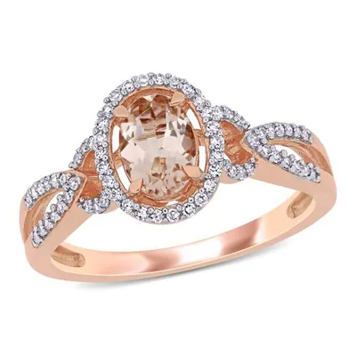 Julianna B 14K Rose Gold Morganite & Diamond Fashion Ring