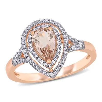 Julianna B 14K Rose Gold Morganite & 0.25CT Diamond Fashion Ring