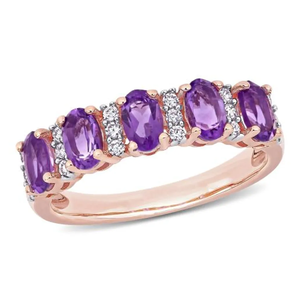 Julianna B 14K Rose Gold Amethyst & 0.16CTW Diamond Fashion Ring