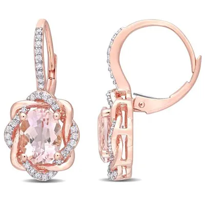 Julianna B 10K Rose Gold Morganite & Diamond Earrings