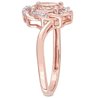 Julianna B 10K Rose Gold Morganite & Diamond Fashion Ring