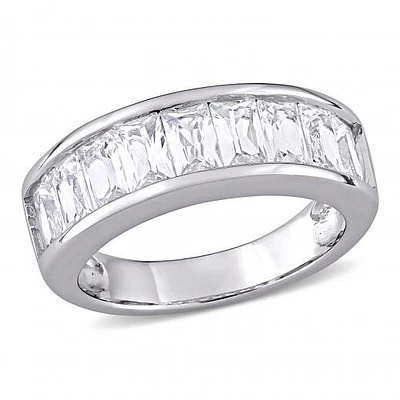 Julianna B Sterling Silver Created White Sapphire Fashion Ring