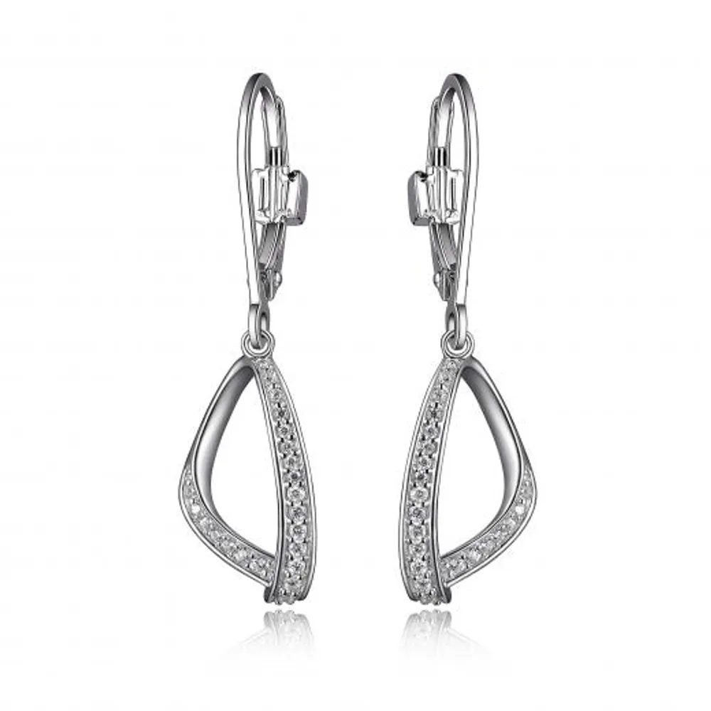 Elle "Scintillation" Leverback Dangle Earrings with Cubic Zirconia