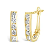 10K Yellow Gold Cubic Zirconia Huggies